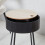 Black Ribbed Storage Table White Lift Top End Table Hidden Compartment 48.5x39cm 2