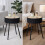 Black Ribbed Storage Table White Lift Top End Table Hidden Compartment 48.5x39cm 3
