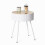White Ribbed Storage Table White Lift Top End Table Hidden Compartment 48.5x39cm 1