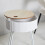 White Ribbed Storage Table White Lift Top End Table Hidden Compartment 48.5x39cm 2