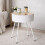 White Ribbed Storage Table White Lift Top End Table Hidden Compartment 48.5x39cm 3