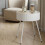 White Ribbed Storage Table White Lift Top End Table Hidden Compartment 48.5x39cm 4