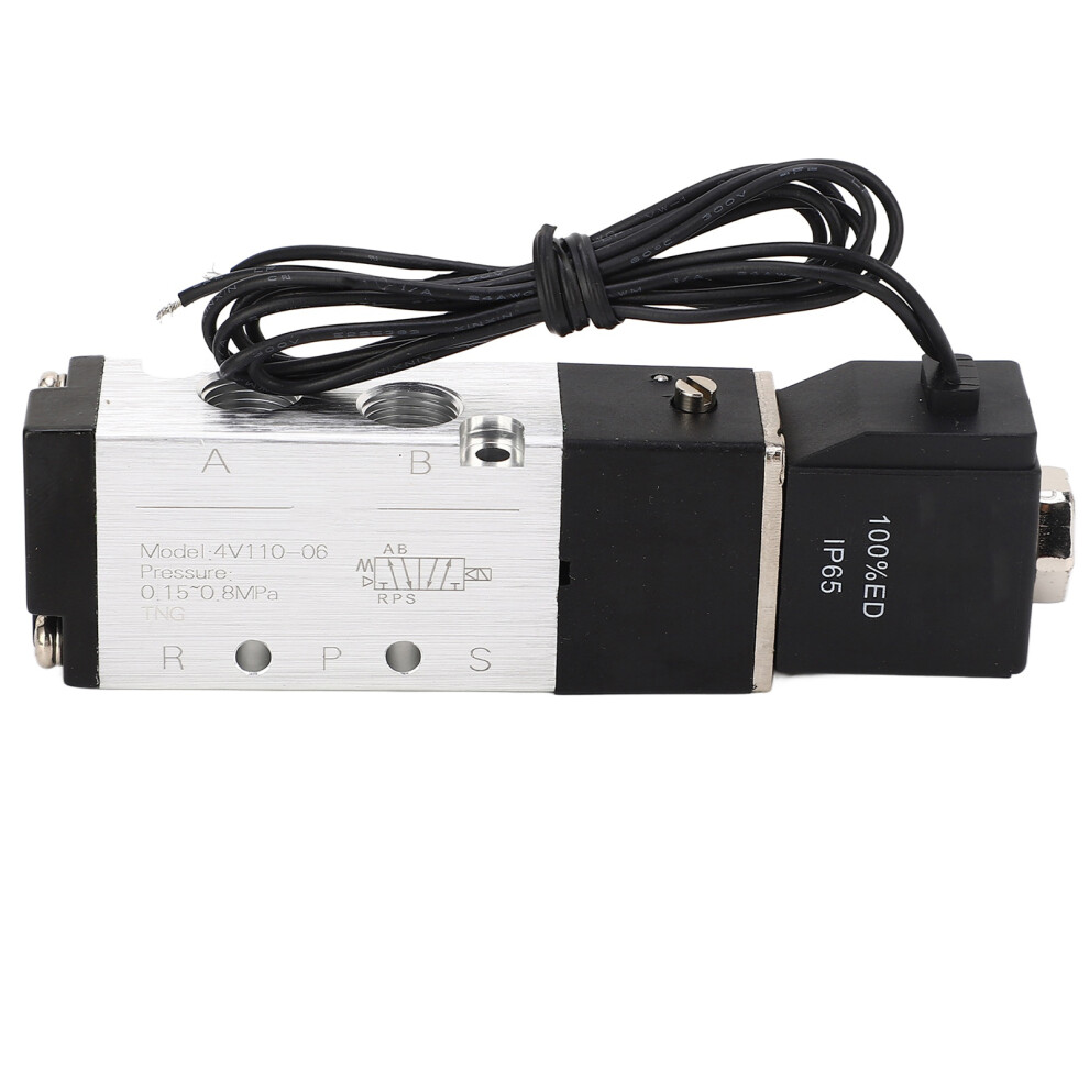 4V110 06 Pneumatic Solenoid Valve 5-Way Ip65 Aluminum, 0.15Â0.8Mpa 8381370370620