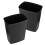 2Pcs Black ABS Waste Basket Trash Can for Office Bathroom 6