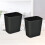 2Pcs Black ABS Waste Basket Trash Can for Office Bathroom 5
