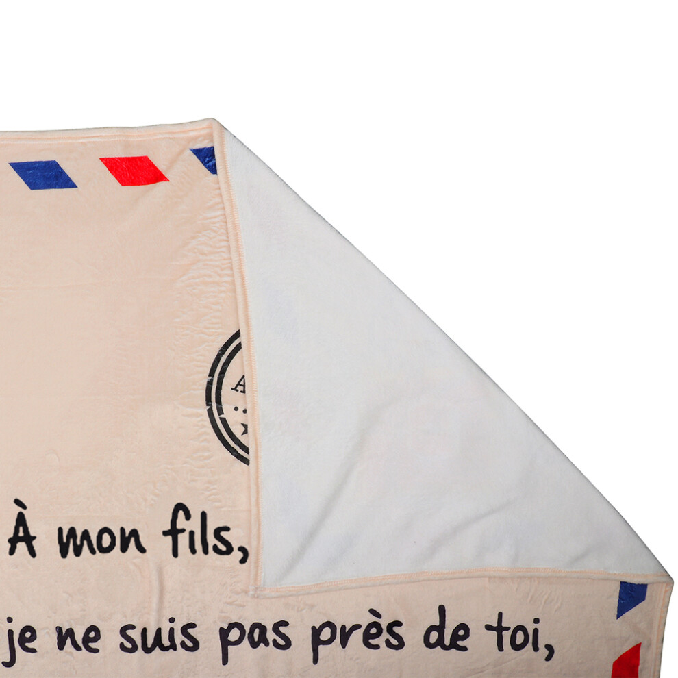 French Letters Blanket for Son & Daughter, Flannel Warmth, 150x200cm