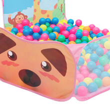 Pinkes faltbares Cartoon-Zelthaus mit Aquaröllchen-Schießspielzeug für Kinder