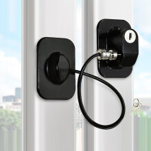 Child Safety Window Lock with Keys, 56 x 38mm, Black/White