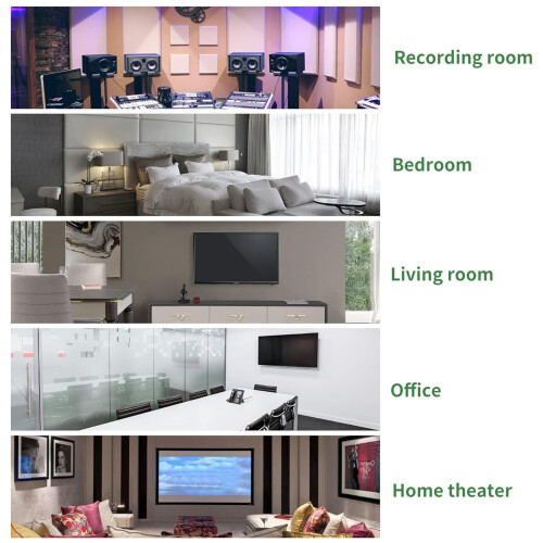 12PCS Sound Absorbing Wall Panels Polyester Fiber Texture-White 2