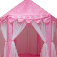 Pinkes Indoor-Kinderzelt Prinzessinnenburg Spielhaus für 2 mit Anti-Moskito-Netz