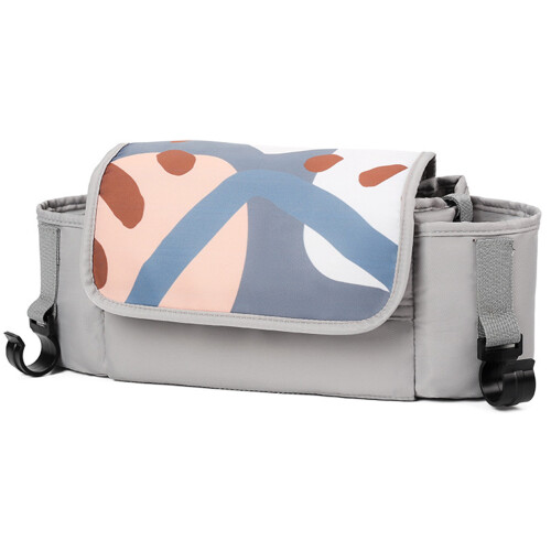 Gray Baby Stroller Storage Bag, Multifunction Portable Organizer, Nylon 1