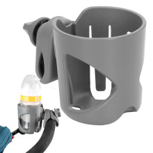 Large Caliber Universal Stroller Cup Holder Adjustable 360 Gray