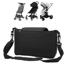 Modische schwarze Babywagen-Hängertasche 33,5x17cm, multifunktional