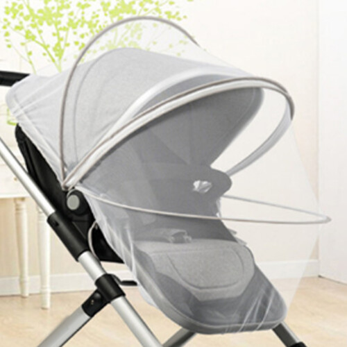 Universal Baby Stroller Mesh Repellent Net, Foldable Grey Edge, Large 2