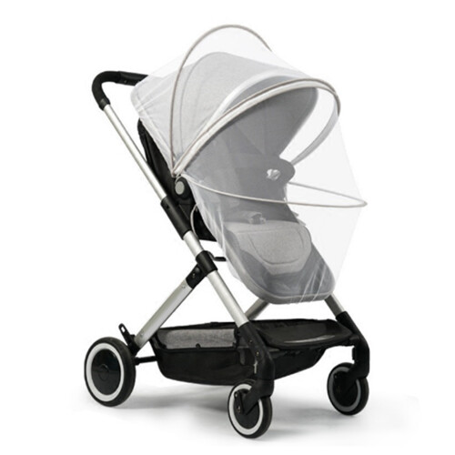 Universal Baby Stroller Mesh Repellent Net, Foldable Grey Edge, Large