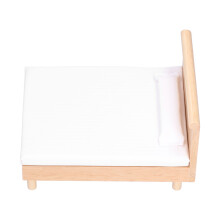 1:12 lit double en chêne pour maison de poupée 16x12,5x9,5 cm