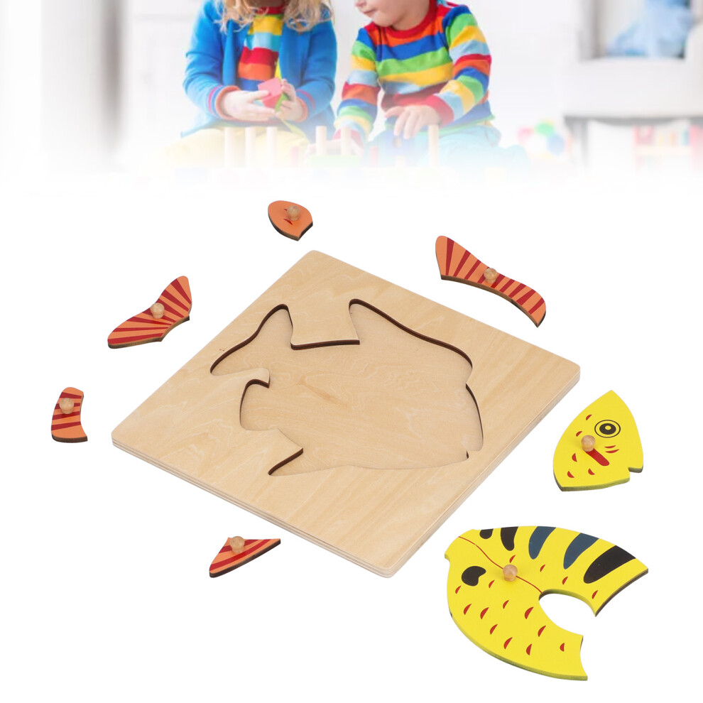 Wooden Animal Puzzle Toy for Toddlers Montessori Jigsaw 24x24cm