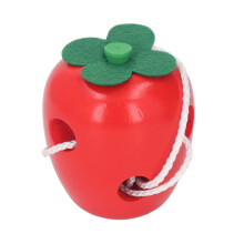 Wooden Threading Toy Eat Apple Educational Toy for Kids and Toddlers