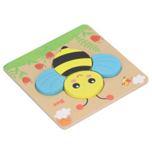 Puzzle in legno a tema cartoon ape per bambini piccoli - Giocattolo educativo in pino