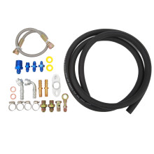 Kit tubo di alimentazione olio per turbocompressori serie GT compatibile, tubo in acciaio inossidabile, raccordi in alluminio CNC, resistente alle