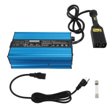 Intelligentes 36-Volt-Akkuladegerät mit D-Stecker, vollautomatisch, LCD-Display, Lüfter, Fehlercodeanzeige, 7 Sicherheitsfunktionen,