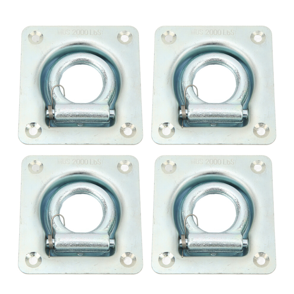 Tie Down Anchors 4 Trailers Heavy Duty Kit Recessed D Ring Cargo Trailer Floor Rope Anchor W/ Breaking Strength Corrosion Resistance Mounting 9139052790810