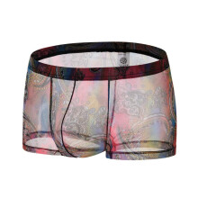 String Thong Men  Underpants Men Sexy Starry Sky Printed Men's Underwear Open Sexy Underwear F R Men Latex Men Lingerie Briefs Bikini Briefs 01 Red L