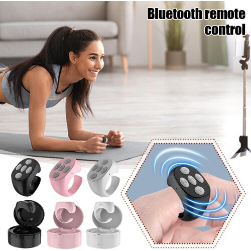 Bluetooth Remote Control Fingertip Selfie Video Controller with Charging Box, 48H Use, Black 2