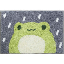Cute Frog Bath Mat, Imitation Cashmere, Super Absorbent, Non-Slip Silicone Rubber, Machine Washable, Fast Absorbing, Stylish Modern Decor for Kids' Ba