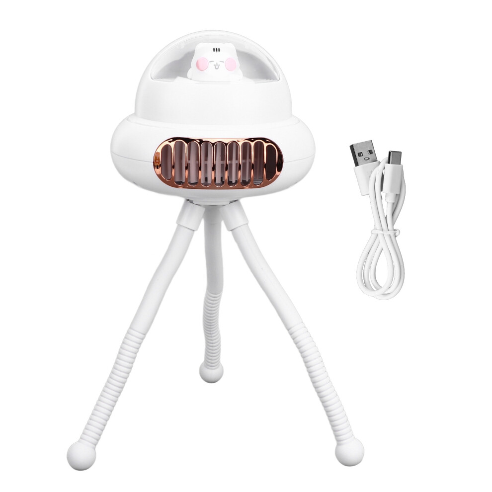 Flexible Tripod Fan With Bendable Metal Legs For Customized Placement, Bladeless Mini Fan For Safety, Rechargeable Portable Fan With 3 Speeds Adjustme 9468298999368