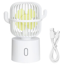 Whisper-Quiet Desktop USB Fan: 3 Speeds Mini Fan with 80 Degree Rotation, Portable Rechargeable for Your Serene Spaces