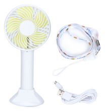Wiederaufladbarer, tragbarer Ventilator, batteriebetriebener Handventilator mit innovativer Handyhalterung für den Innen- und Außenbereich, leiser,
