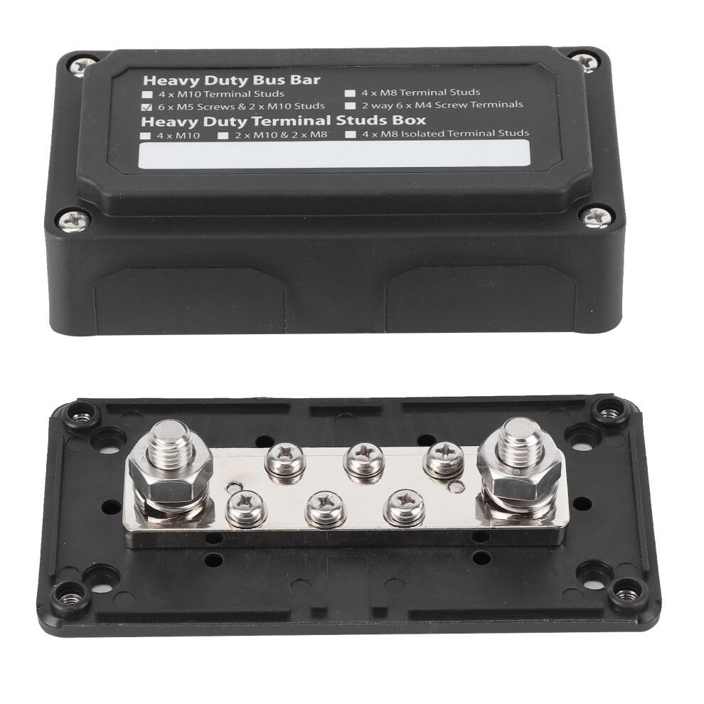 Battery Busbar Terminal Block Power Distribution Block Marine Bus Bar Max Continuous Amperage 300A Max Voltage 48V Dc Protect Cover And Nuts 9437117467753