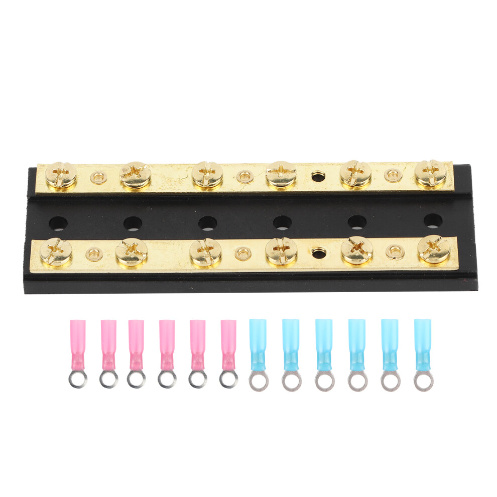 Dual Row Independent Busbar For Marine Electrical Systems, Closed Back Design With High Conductivity Brass Terminals, 32V Dc 60A Power Module 9437117467777