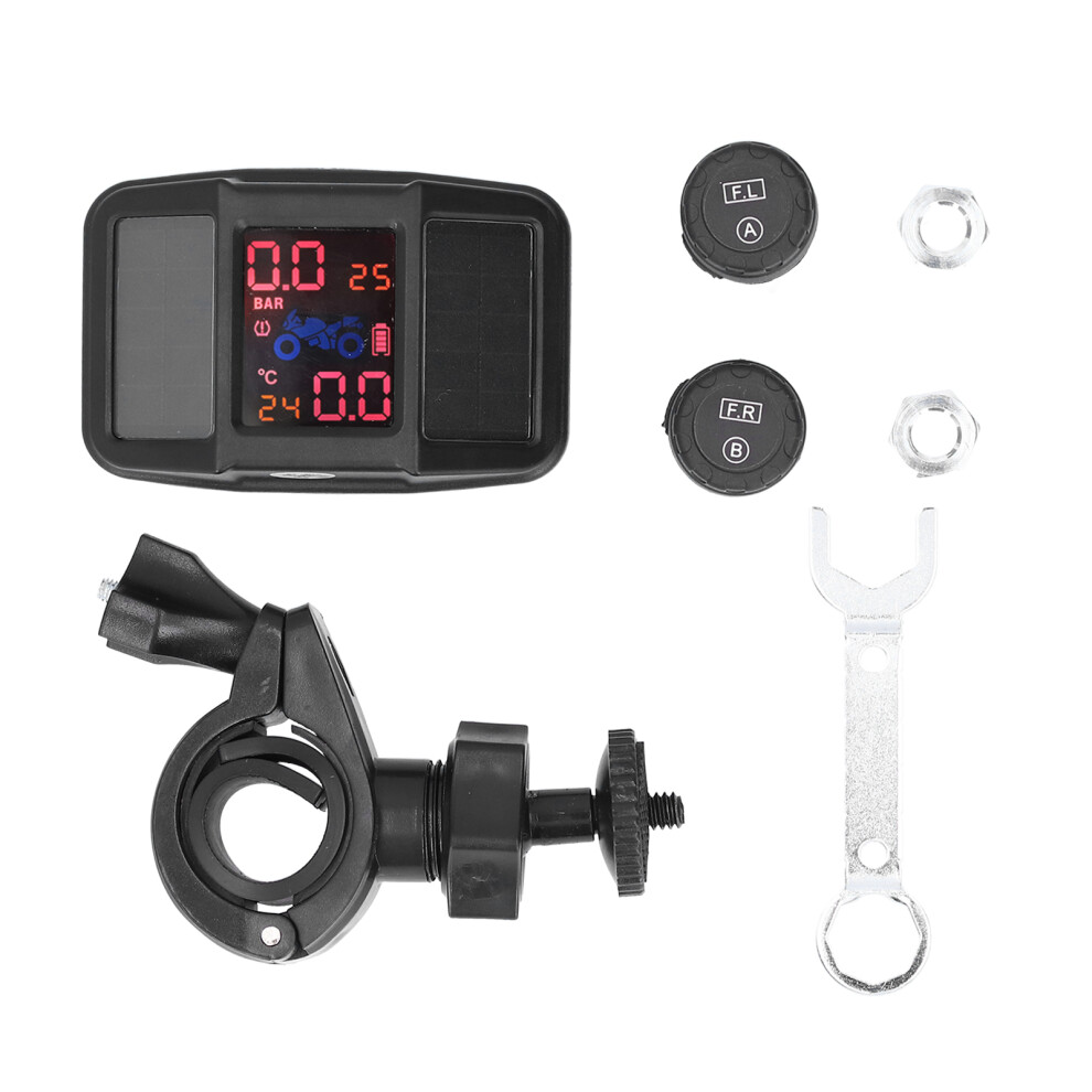 Wireless Tpms For Motorcycles Tire Pressure Monitoring System With Bluetooth Lcd Display Real-Time Monitoring External Sensors Waterproof Dustproof 9437117468125