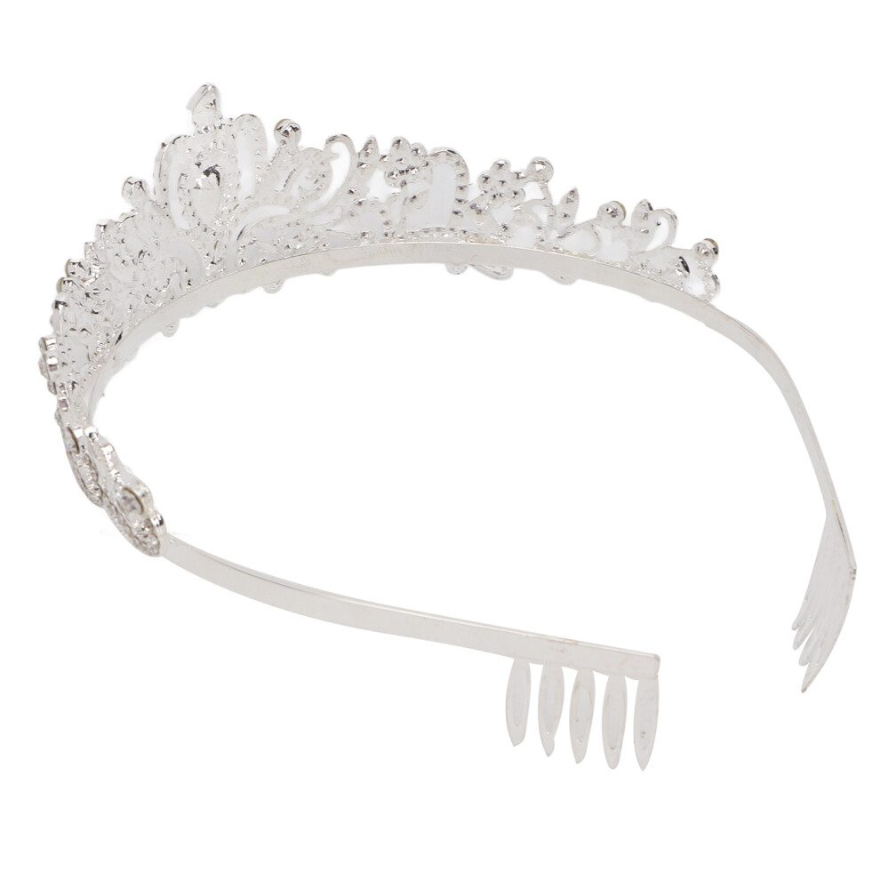 Shiny Bridal Tiara Silver ABS Alloy Wedding Crown for Special Day Celebrations