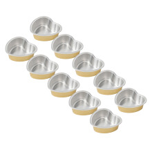 10pcs Golden Heart-Shaped Aluminum Wax Melting Bowls 8.8x8.3cm