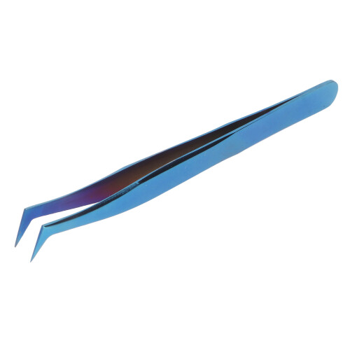 Pinces à cils en acier inoxydable bleu avec pointe précise 1