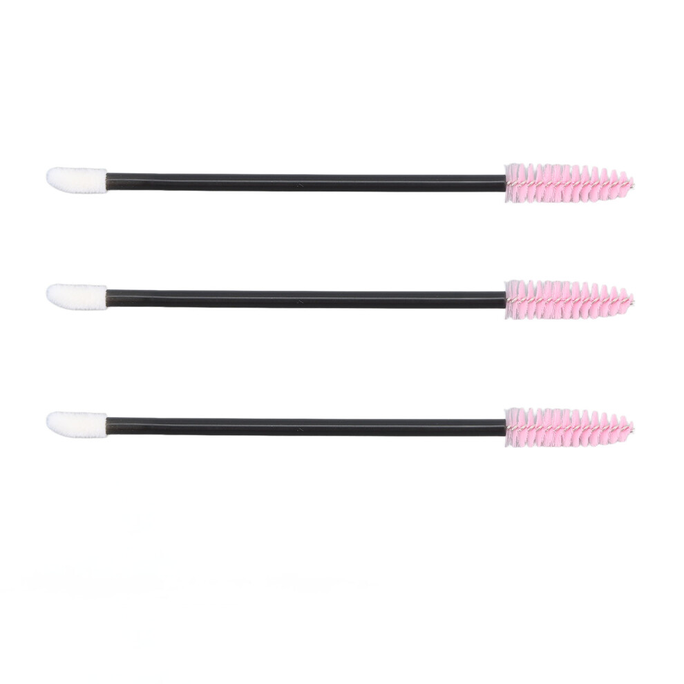 Disposable Pink Double-Headed Eyelash & Lip Makeup Brush Set 50PCS