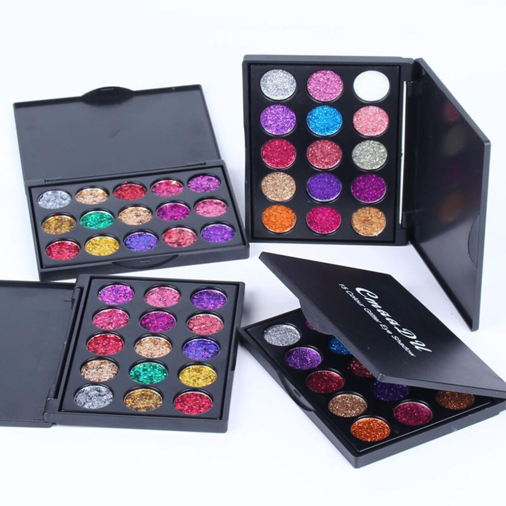 Glitzer-Lidschatten-Palette, 15 Farben, glÃ¤nzende