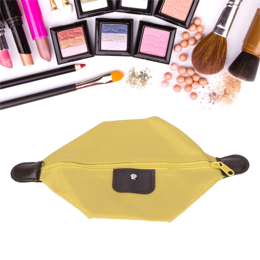 Yellow Travel-Friendly Waterproof Nylon Dumpling Cosmetic Bag Multi-Functional