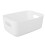 White Large Capacity PP Storage Basket with Handle, Durable Plastic Container 11