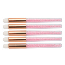 Ensemble de 5 pinceaux à lèvres en cristal brillant – Outils de maquillage en fibres à tête ronde