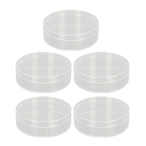 Clear Plastic Stackable Bead Containers With Screw Cap Lids Compact Multi Layer Storage Boxes For Makeup Powder Puffs Capsules And Small Accessories