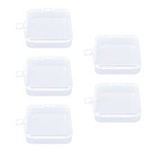 5 Stück transparente ABS- Kunststoff Quadratische Make-up-Puff- und Schmuckaufbewahrungsbox