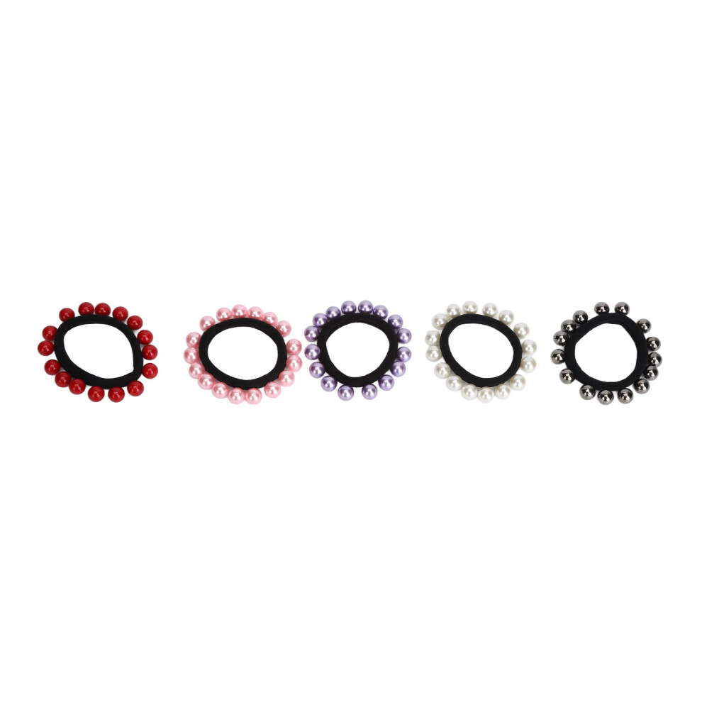 10pcs Artificial Pearl Elastic Hair Bands, Stretchy Rubber Headbands for Women