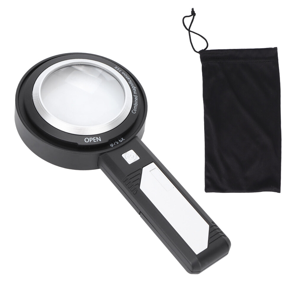 Magnifying Glass with Warm White Light, Cold Light LED Illuminated Handheld Magnifier, High Powered Magnification for Reading and Crafts (Elderly