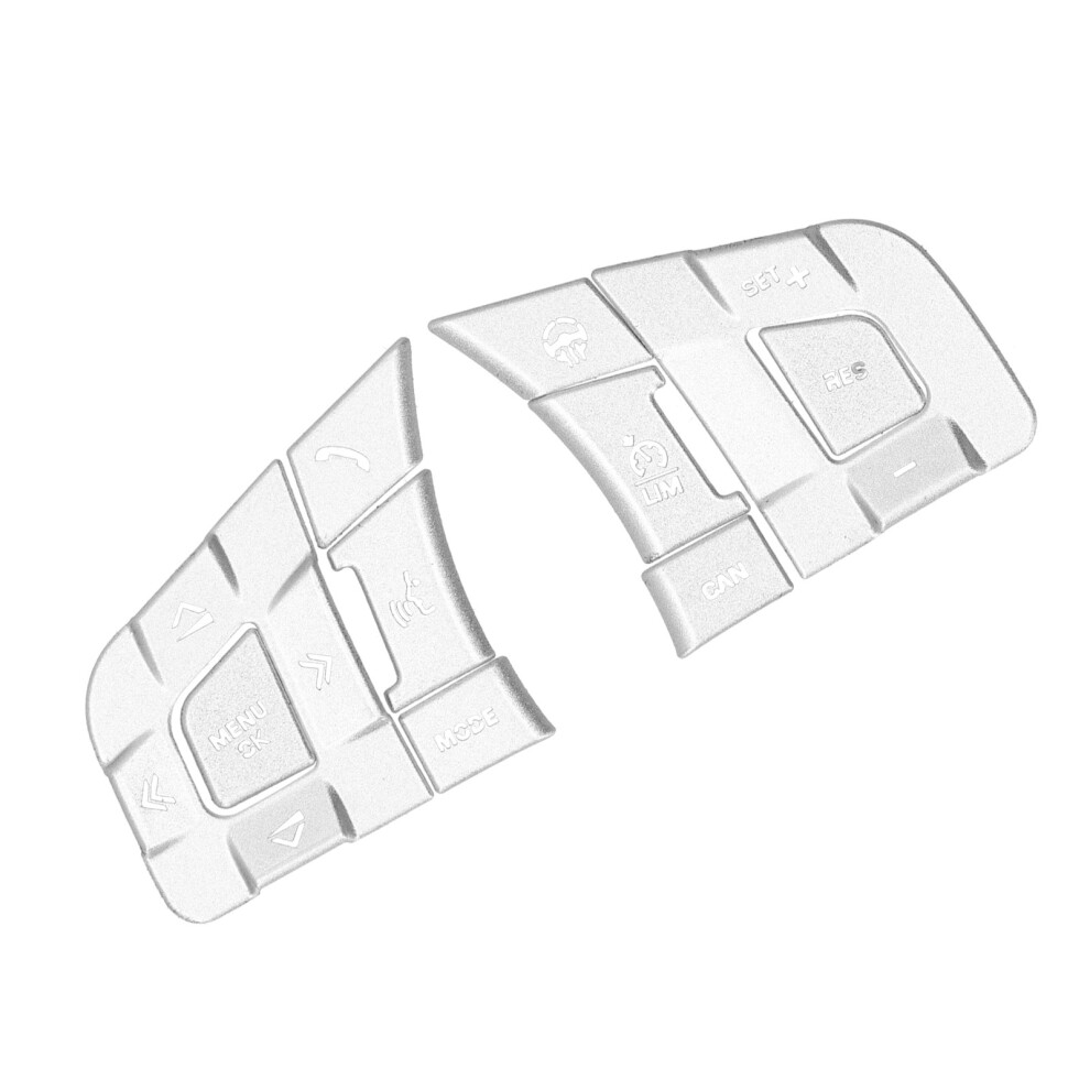 Jaguar Xe Xf Xjl Xfl F-Pace Steering Wheel Trim - 10Pcs Glossy Silver 4631378534154