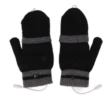 Voll- und Halbfinger-USB-Heizhandschuhe für den Winter – gestrickt, waschbar