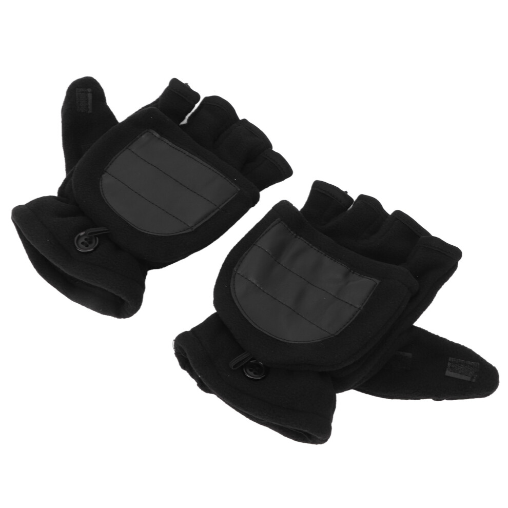 Black Usb Heated Gloves Half Fingers Outdoor Warm Washable Electric
